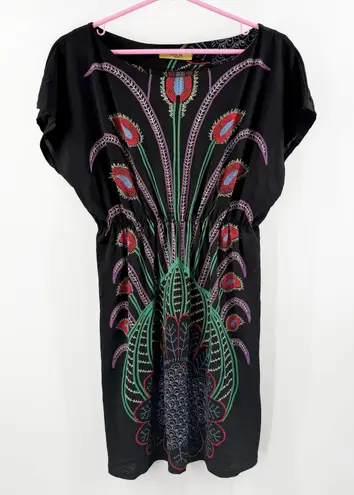 Orion London Dress XS/S Peacock Mini Black One Tree Hill Artsy Art To Wear Boho