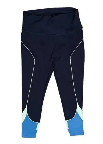 WILO SPORT LEGGINGS CROP NAVY/MINT SIZE L NWT Size L
