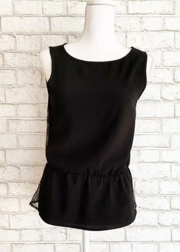 Cooper and Ella Black Sleeveless Lace Blouse Small