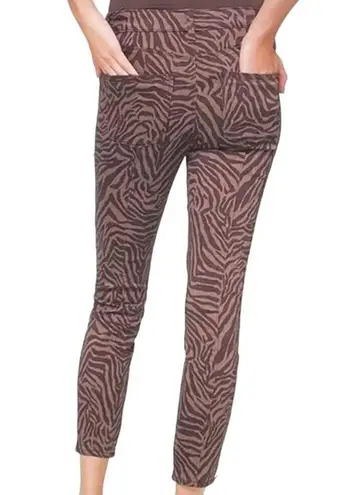 White House | Black Market  Brown Zebra Mid Rise Skinny Crop Jeans WHBM ~ Women's 4