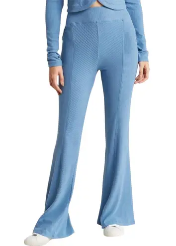 Area Stars New Ribbed Knit Flare Leg Full Length Pull On Pants Blue Size Small