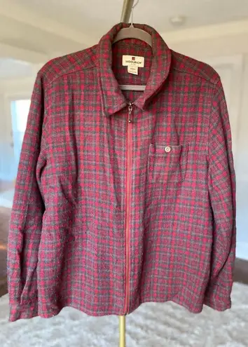 Woolrich Plaid Jacket Zip Outdoorsy Old Money Cozy Classic Granola Cabin Country