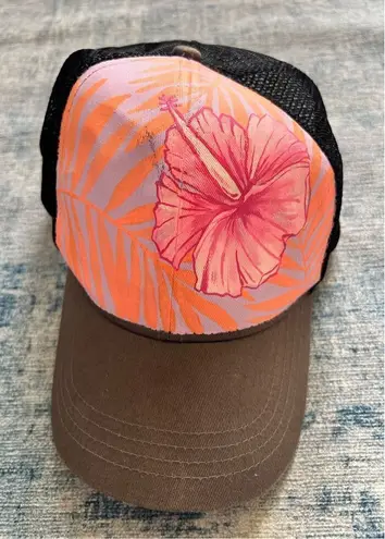 Econscious Hibiscus Gray BLack Pink Peach Baseball Adjustable Hat