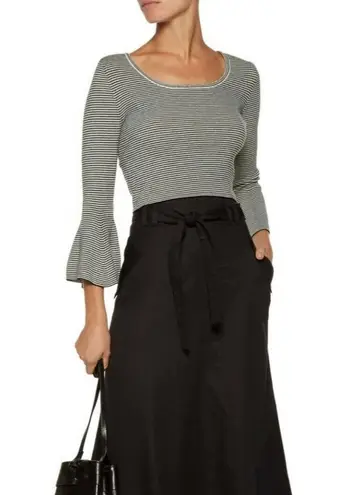 A.L.C. Shiloh Striped Crop Wool Blend Blouse