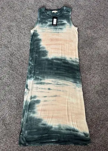Mystree Women's Charcoal & Blush Sleeveless Jersey Tie Dye Maxi Dress Size S