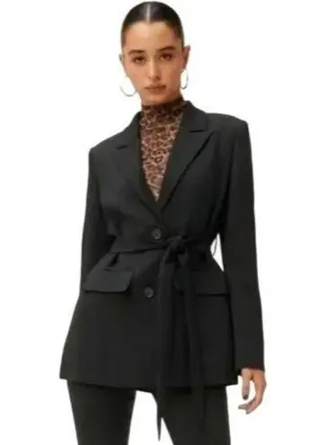 Good American NWT  Trench Blazer Jacket Belted Black 7 Plus Size 4XL