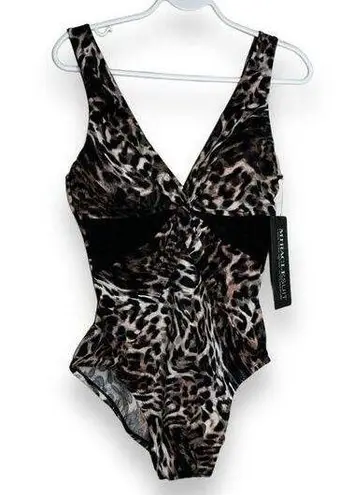 MiracleSuit  Women's Twist Of Fate Leopard Print One Piece Swimsuit Size 12 $176