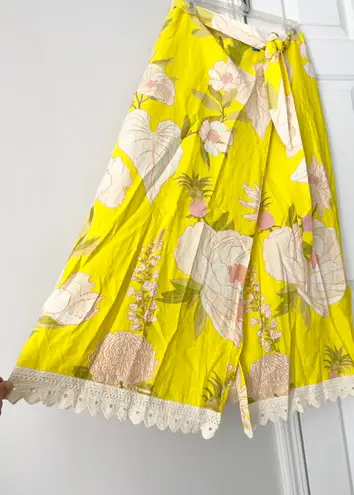 Farm Rio Garden Linen Blend Wrap Skirt, Size L