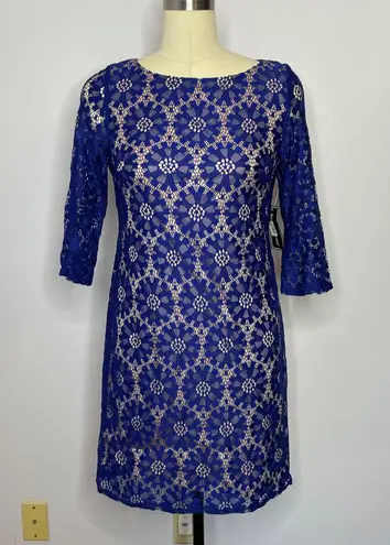 Jessica Howard Illusion-Sleeve Lace Sheath Dress 6