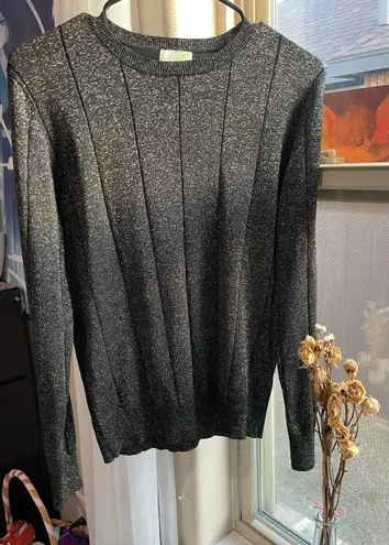 Metallic long sleeve pullover sweatshirt Gray Size M