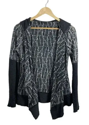 prAna Graceful Open Wrap Hooded Moonrock Cardigan in Grey Size S