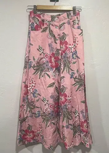Vintage, 1990's, Cambridge Country Store, Tropical, Floral, Pink, Rose, Blue, Li Pink Size 4