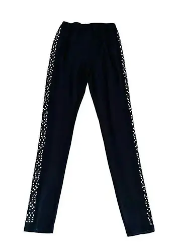 Petticoat Alley Black Studded Athletic Bohemian Women’s Leggings SZ S #1002