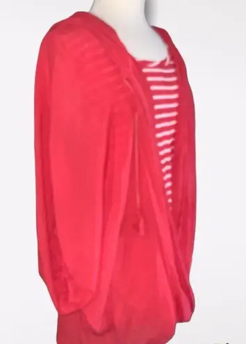 New York & Co 2Pc Lightweight Oversized Hoodie & Sleeveless Striped Tank Top XL