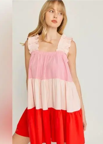 Pink sleeveless Square Neck Sundress Size 1X