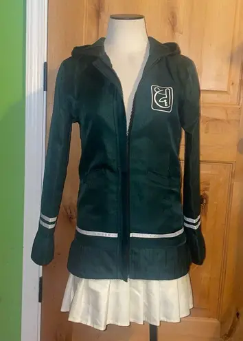 CHIAKI NANAMI Cosplay Anime Costume Jacket & Skirt EUC S w/ Pink Wig & Hair Clip Green