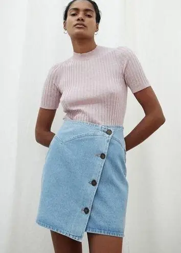 Nanushka Amita 80's Wash Denim Skirt In 80's Wash Blue Size Medium