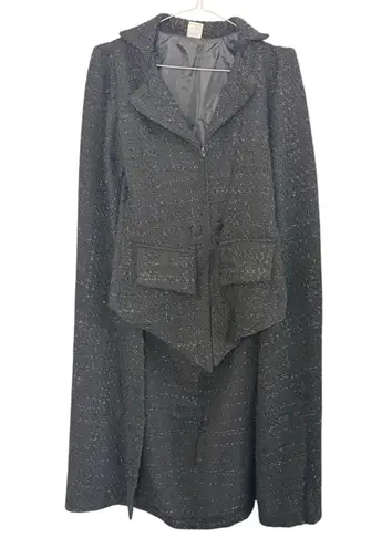 Spirit Halloween CRUELLA DE VIL De Vil Cape Jacket Vest Glitter Woven Dramatic S