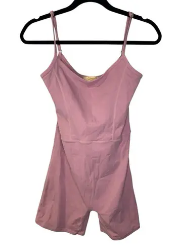 Qinsen Pink Athletic Romper with Spaghetti Straps Size M