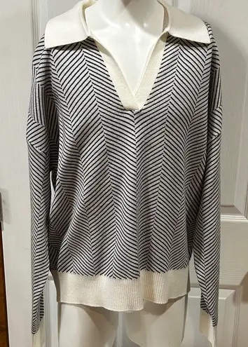 TRUTH by RepublicCream & Black Chevron Pattern Top – Size Large