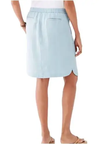 ✨J Jill light Denim Lyocell Tencel Blend Sz XS Skirt Pockets Pull