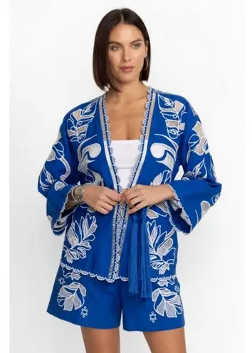 Johnny Was 💕 JADE💕 Jodie Easy Jacket + Jenah Short Set ~ Blue Small S NWT