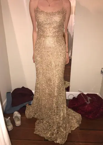 Amelia Couture Gold Mermaid Prom Dress 