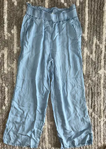 Blue Rain Paper bag Loose Pants