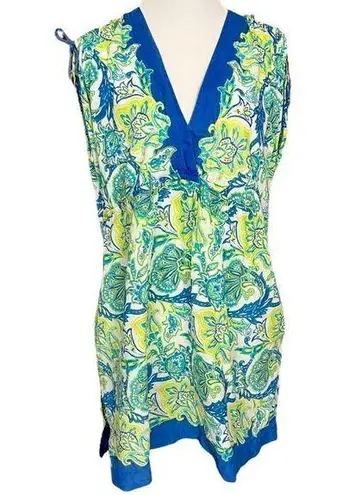 Ralph Lauren Lauren  Swim Coverup Blue Green Paisley Floral Lightweight Cotton L