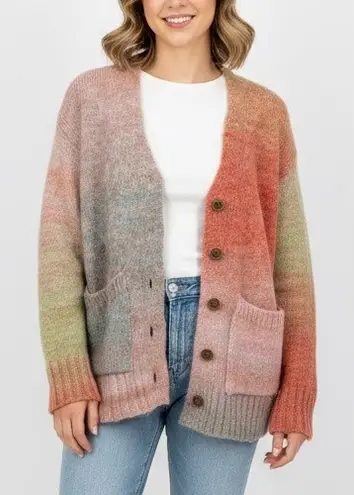 Elan Ombre Tie Dye Knit Cardigan Sweater Size S