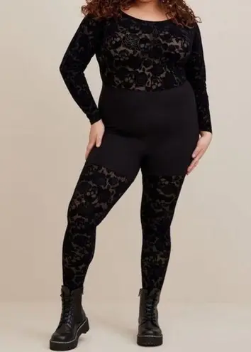 Torrid 🆕 NWT  1 Full Length Flocked Floral Skull Catsuit Full Bodysuit 14 16 1X