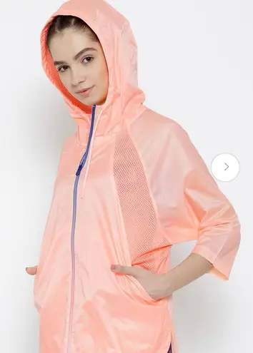 Adidas Neo Studio Womens M Windbreaker Jacket Nectar Peach Full Zip Activewear Pink Size M