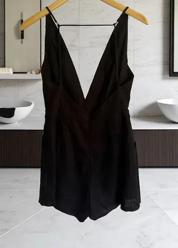 Mod Ref Black One-Piece Romper Size Small Linen Classy