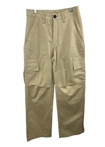 Khaki Pants Tan Cargo Juniper Blu Stretch Pockets Wide Leg Small Utility Cotton