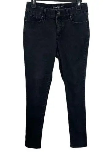 Gloria Vanderbilt comfort Curvy slimming effect washed black skinny jeans sz 6