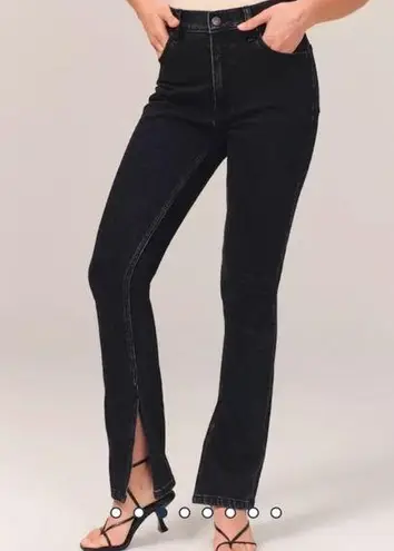 Abercrombie & Fitch NWOT  Black Curve Love Split Hem Skinny High Rise