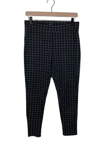 Kay Unger New York Basic Ponte Pull On Pants Black White Windowpane Size Medium