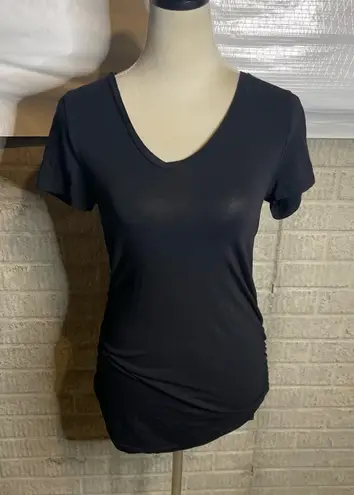 A pea in the pod A Pea In The Pod Black Maternity Crewneck Short Sleeve VNeck TShirt Size Medium