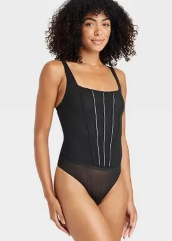 Auden Women's Rhinestone Lingerie Bodysuit - Black