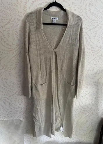 William Rast Vintage Y2K Long Beige Knit Cardigan Sweater