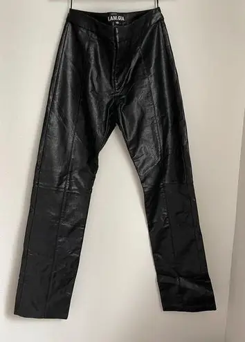 I am gia I.AM.GIA Black Faux Leather Straight Leg Pants (Size XS)