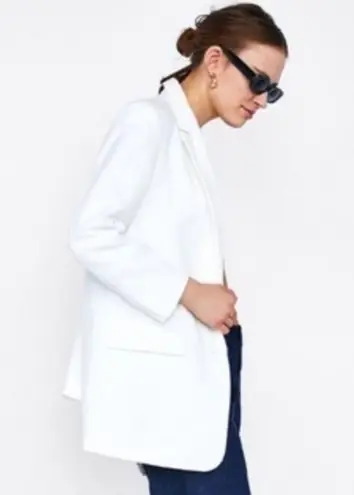 ZARA  White Linen Blazer Jacket Coat