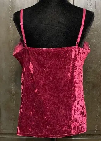 Crushed velvet/lace burgundy /red tank top