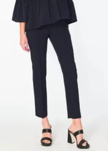 Estelle & Finn Side Zip Seamed Pant Stretch Black Crepe Slim Leg Size 14