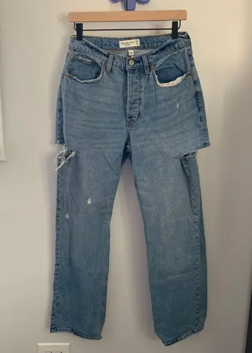 Abercrombie & Fitch 27/4 Curve Love 90s Baggy Low Rise Jeans Cut Out Sides