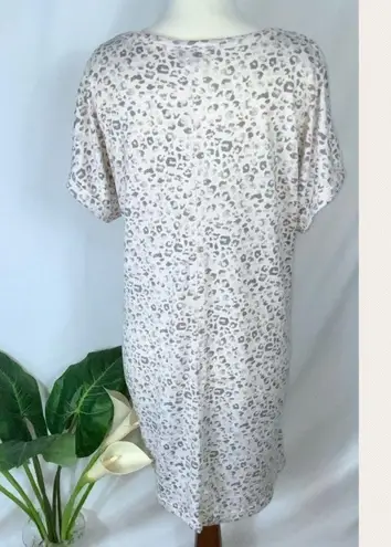 Tahari Dusty Rose Gray V Neck Short Sleeve Super Soft Sleep Shirt Night Gown XL