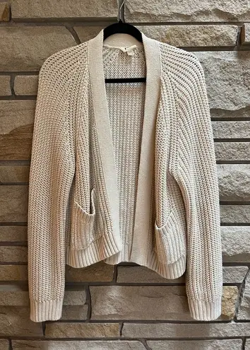 Pact 100% Organic Cotton Cardigan Sweater Oat Cream M L