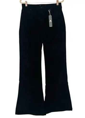 Tractr Women’s High Rise Flare Slim Fit Jeans Black Velvet Size 8 NWT