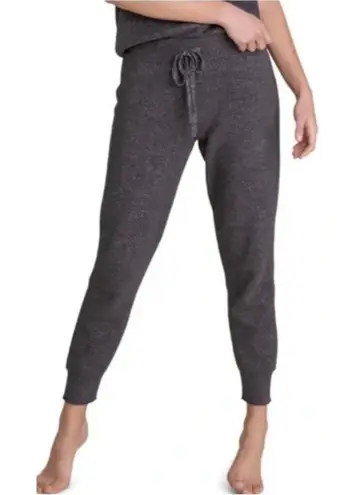 Barefoot Dreams CozyChic Ultra Lite Rib Trim Jogger Pant Carbon Grey Metallic M