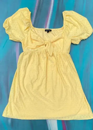 As You Wish Cute Yellow Tie Dress